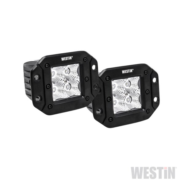 Westin Automotive ALL QUADRANT 3W OSRAM W/TERMINATED WIRING (SET OF 2) FM4Q FLUSH MOUNT LED BLACK 09-1218FM4 - main